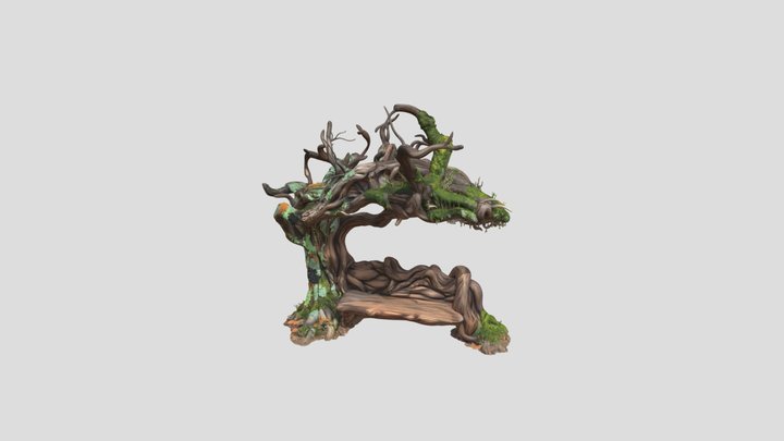 Driftwood tree with sheet Whisperingex 3d model – Modelo 3D gratuito STL