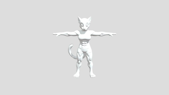 Feline Warrior Base 3D Model