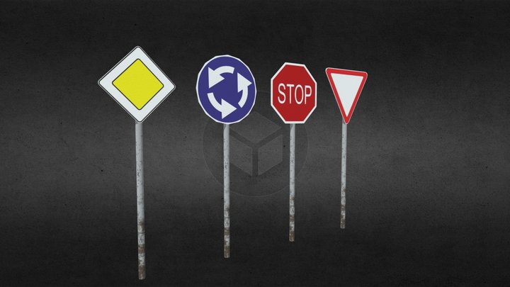 Soviet Road Signs (Single Model From Asset Pack) 3D Model