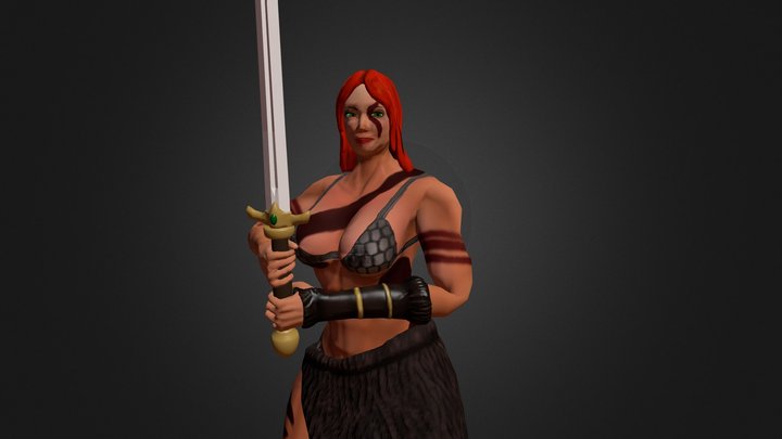 Barbarian Woman 3D Model