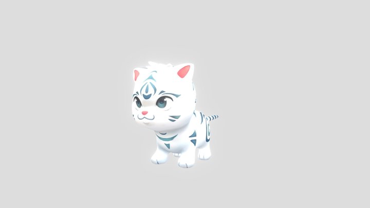 Little white tiger 3D Model