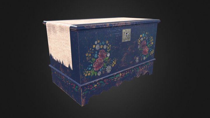 Old wooden chest 3D Model