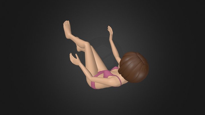 Female - Style 1 (Pose 5: Falling) 3D Model