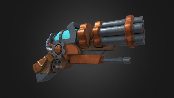Steampunk Hand Gun 3D Model