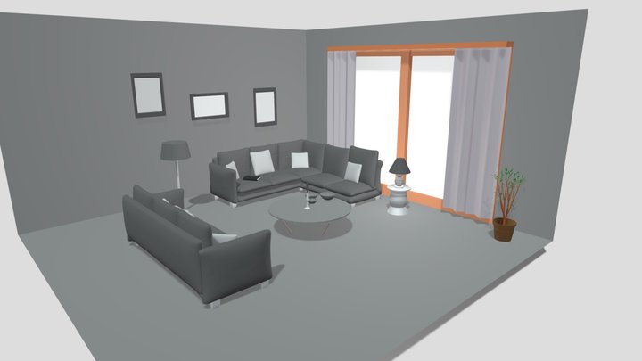 A living room scene 3D Model