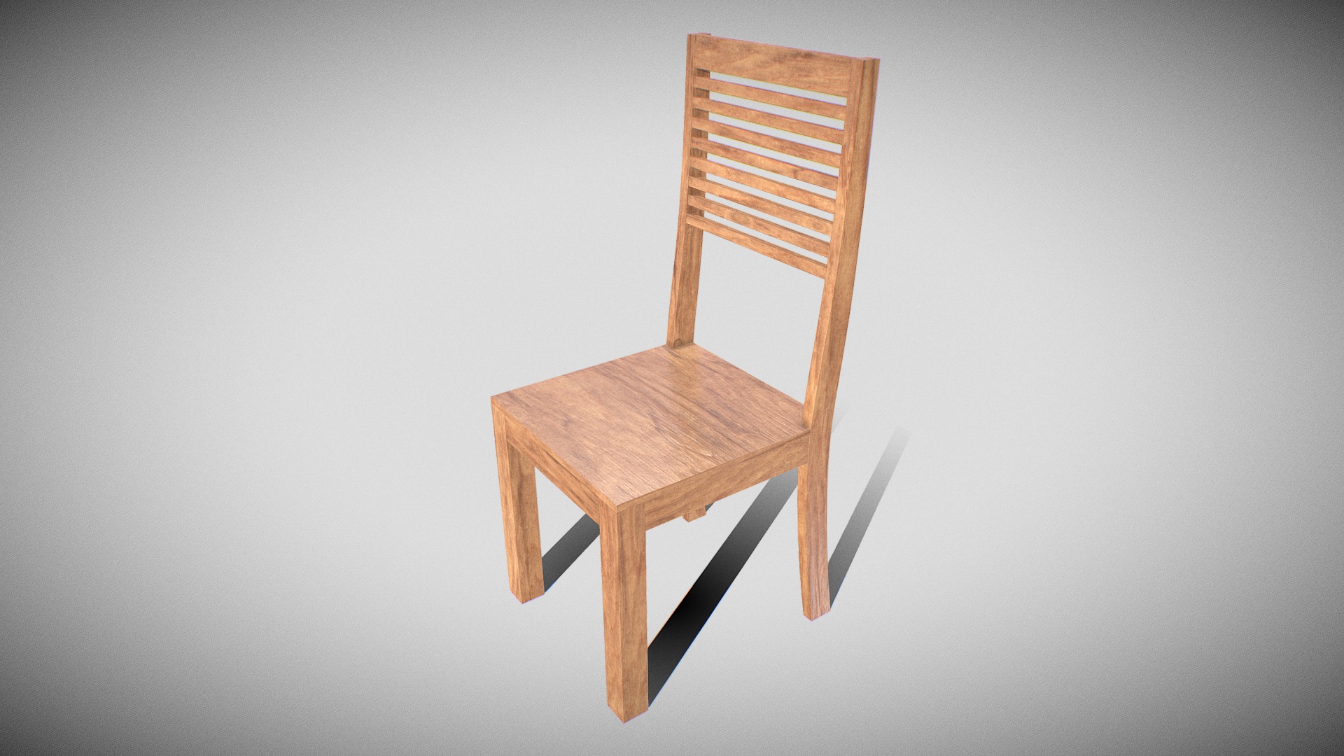 3D model Chair wooden 02 - This is a 3D model of the Chair wooden 02. The 3D model is about a wooden chair on a white background.