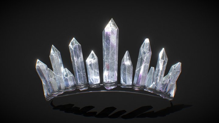 Crystal Crown /Tiara Diadem - low poly 3D Model