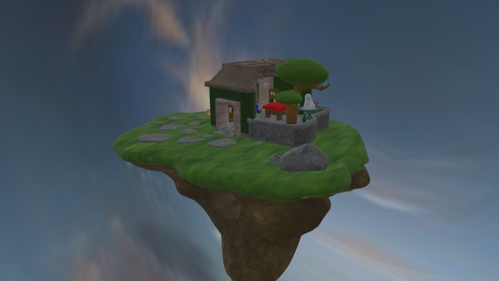 Lonely Floating Isle 3D Model