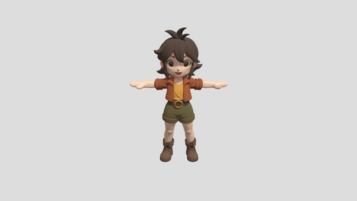 Stylized Explorer Girl – Game-Ready 3D Character 3D Model