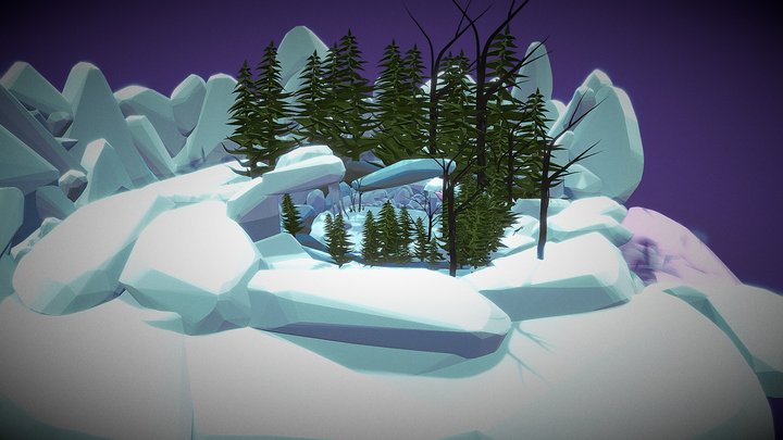 Snow Meadow 3D Model