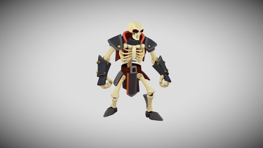 Skeleton Soldier Lowpoly Handpainted