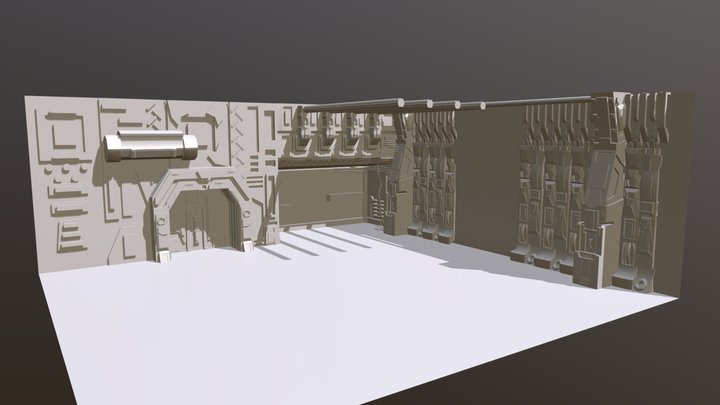 Spaceship Walls 3D Model