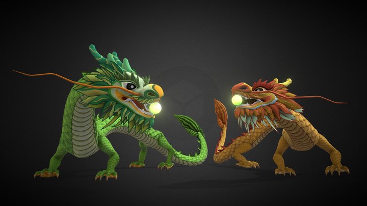 Dragon Mascot of Lunar new year 2024 3D Model