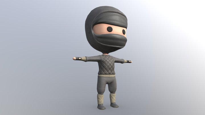 Chibi Ninja 3D Model