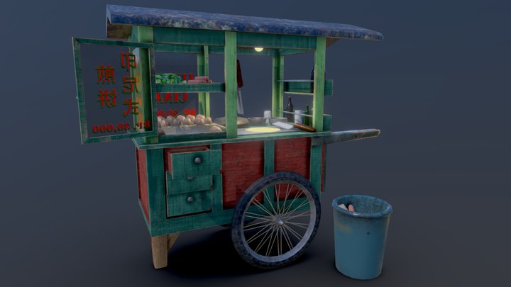 煎饼车/Gerobak Lumpia 3D Model