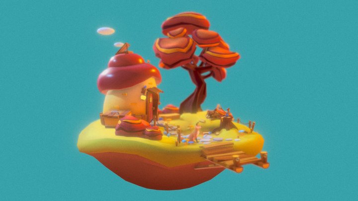 Mushroom House 3D Model