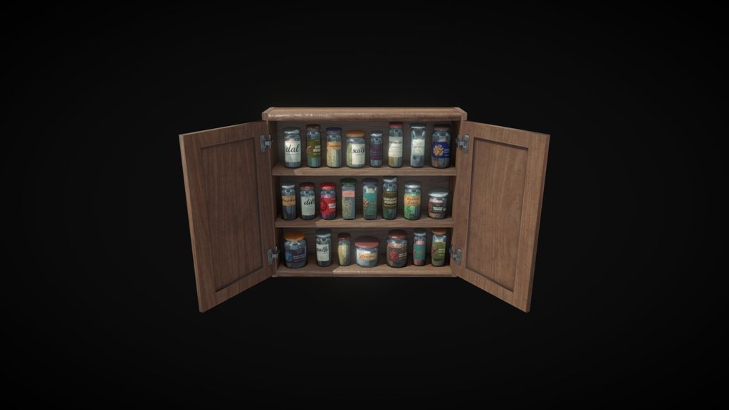 Kitchen Spice Cabinet ( Game Ready Model )