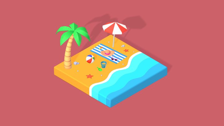 Beach 🌴 3D Model