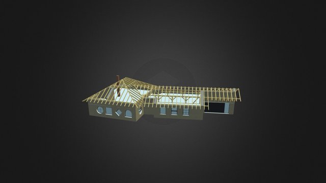 WETO VisKon V10 Pécel tetőszerkezet falakkal 3D Model
