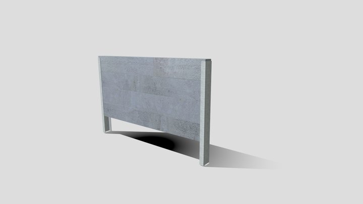 Concrete Sleeper Retaining Wall 3D Model