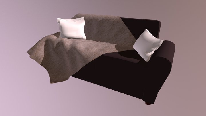 Messy couch 3D Model