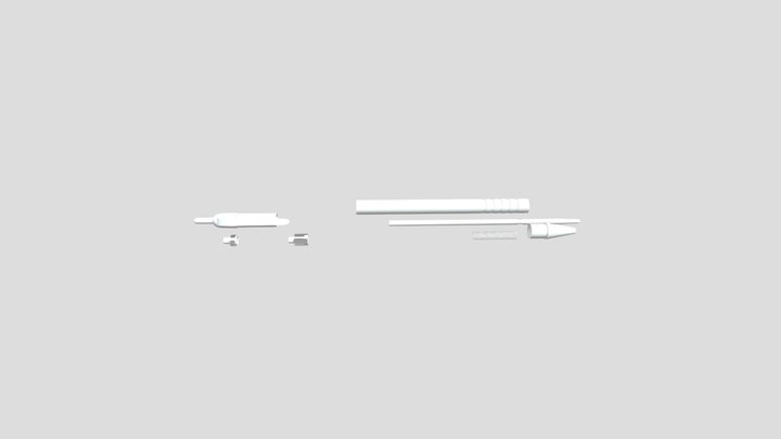 Draft Exploded View of a Pen 3D Model