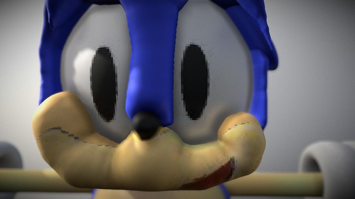 My first Sonic Model on Paint 3D 3D Model