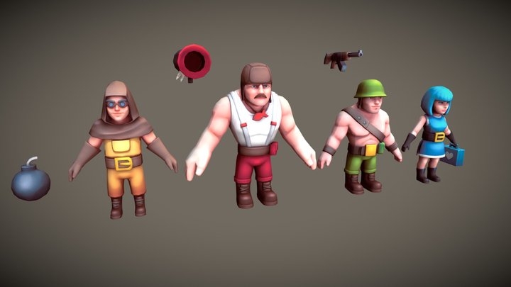 Cartoon Army Men 3D Model