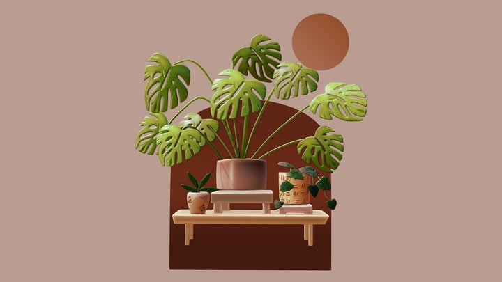 Tropical Plants 3D Model