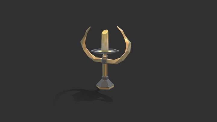 Low Poly Candle For Scene 3D Model