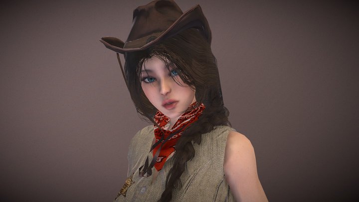 Cowboy Lady 3D Model