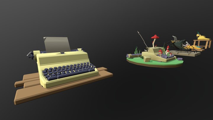 Typewriter 3D Model