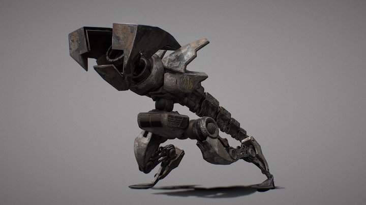 Robotic T-Rex Roaring Animation 3D Model