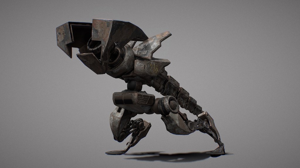 Robotic T-Rex Roaring Animation