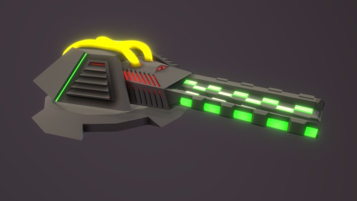 Rail Gun Turret 3D Model
