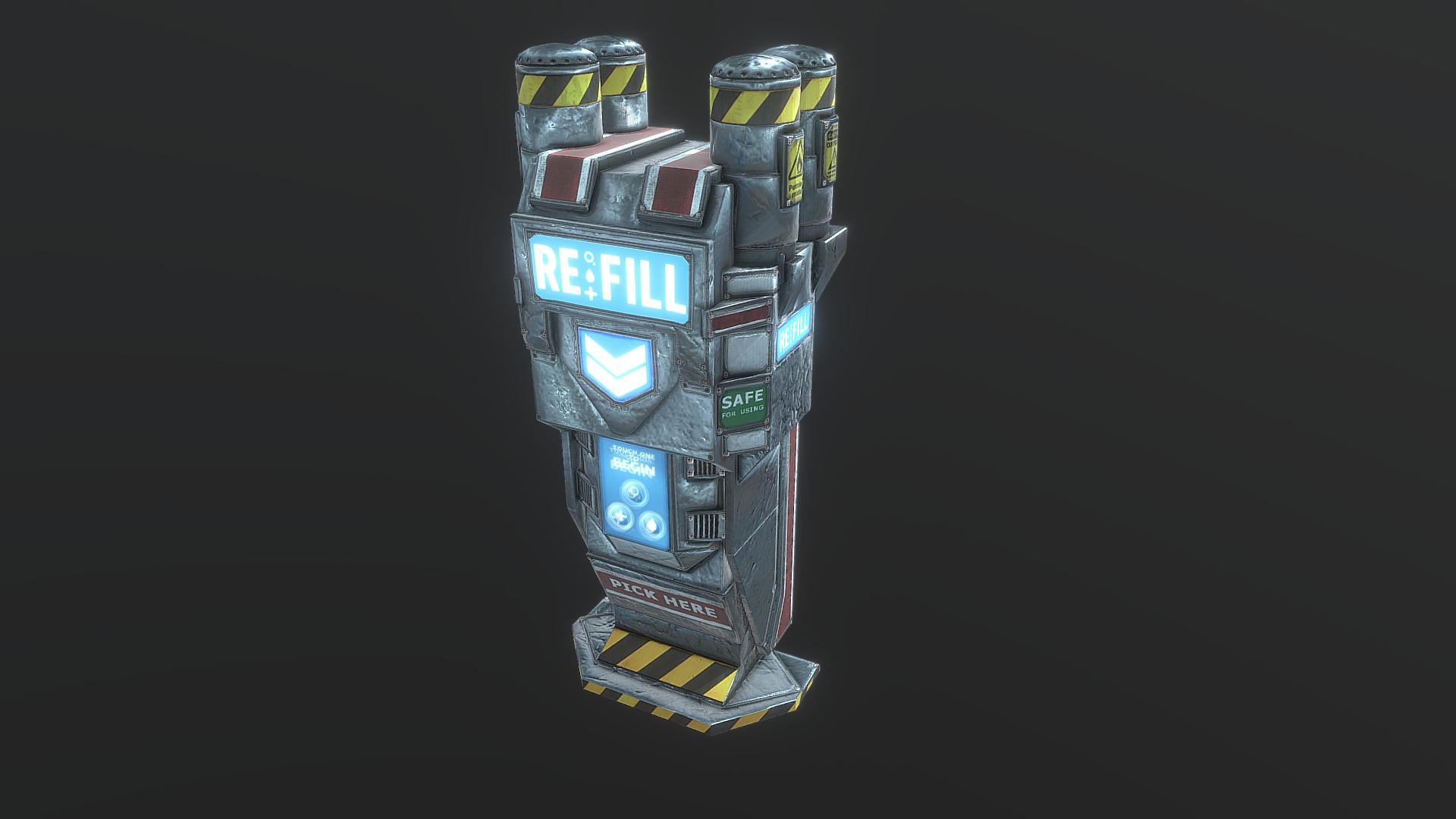 3D model Sci-Fi Vending Machine - This is a 3D model of the Sci-Fi Vending Machine. The 3D model is about a robot with many small boxes.