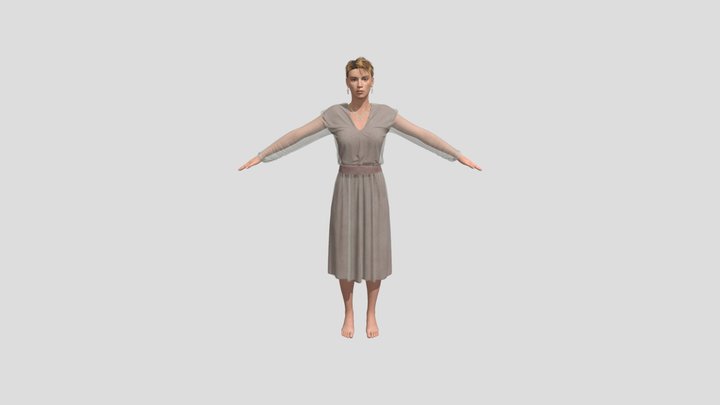 Girl in a dress 3D Model