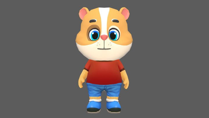 Hamster Guinea Pig Mouse Animated Rigged 3D Model