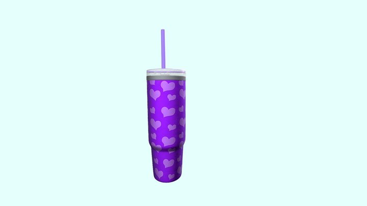 Purple Heart Water Cup 3D Model