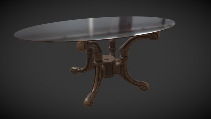 Wooden Round table - 10MB – Modelo 3D gratuito STL