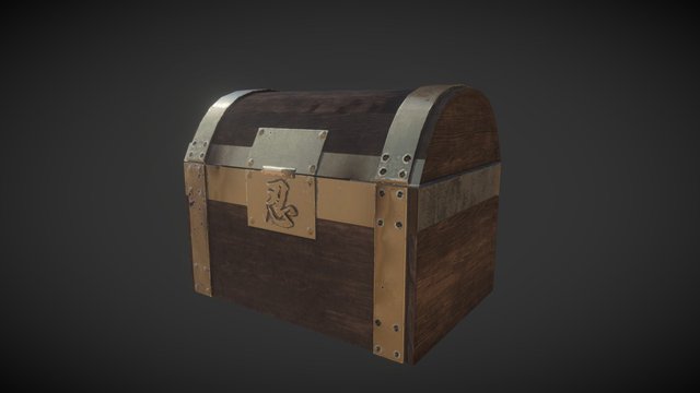 Ninja Tresure Chest (low-poly game ready) 3D Model