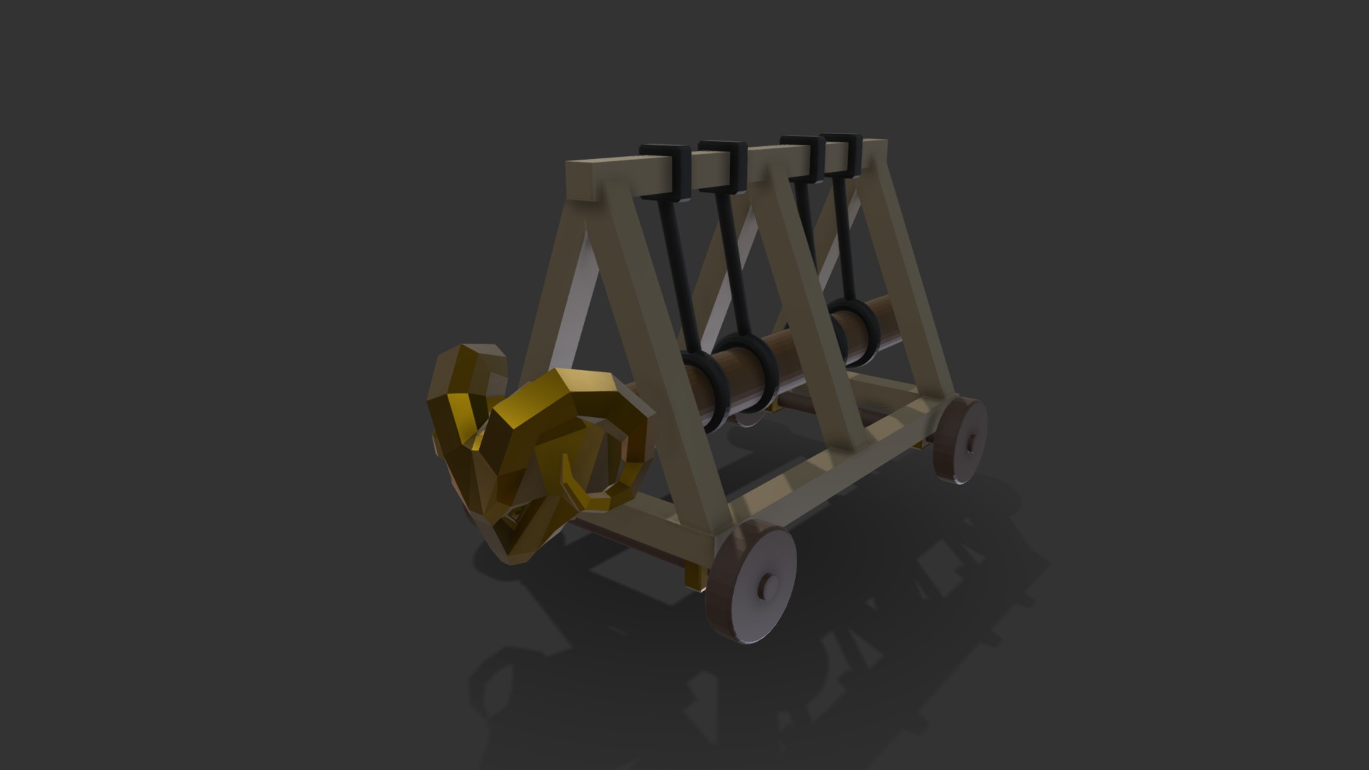 3D model Battering Ram Rams Head - This is a 3D model of the Battering Ram Rams Head. The 3D model is about a toy car with wheels.