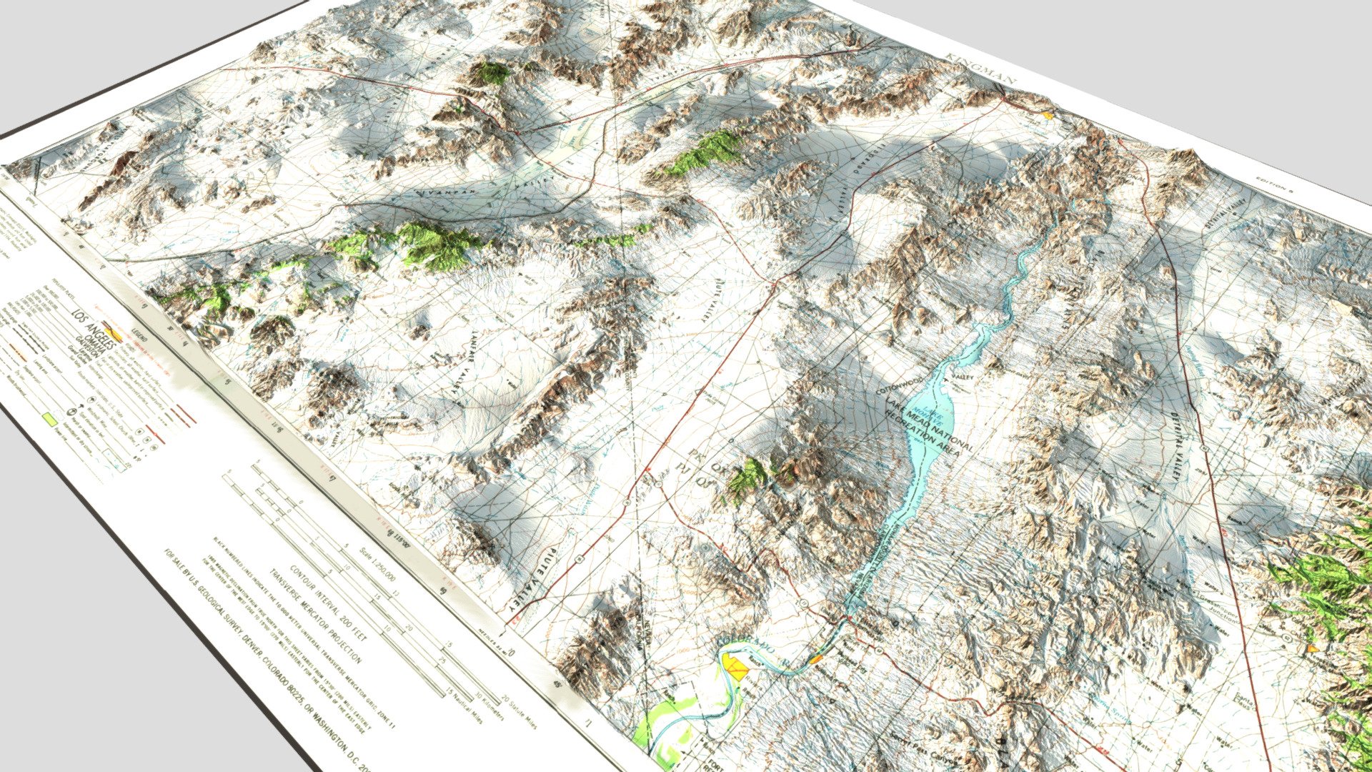 Kingman, AZ 1954 USGS Historical Topo — Sketchfab embed 3D viewer