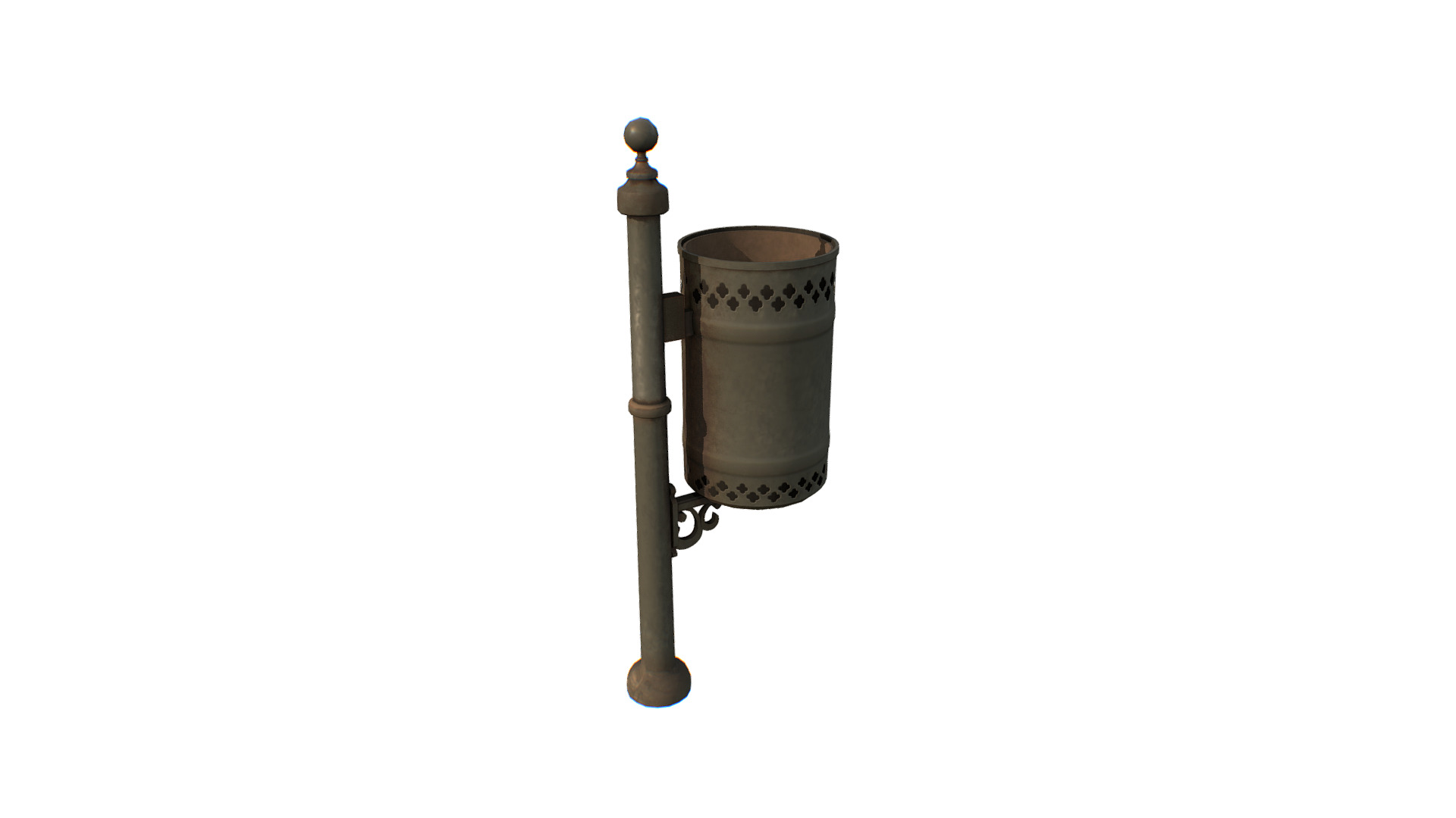 3D model Trash Can - This is a 3D model of the Trash Can. The 3D model is about a black and silver drum.