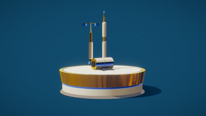 Space Station - Vertical Antenna Turntable 3D Model