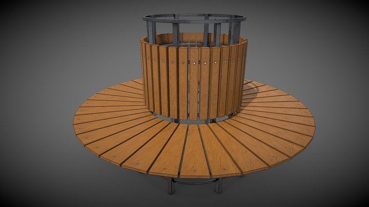 A round sreet bench. – Free 3D Model STL