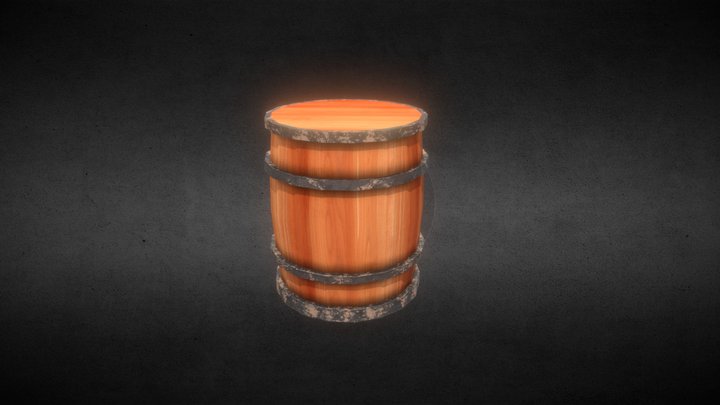 Simple Low Poly Barrel 3D Model