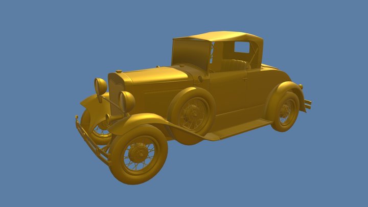 1928 Ford Model A Roadster 3D Model