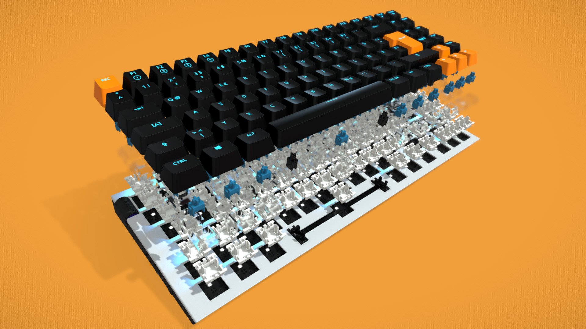 NZXT miniTKL mechanical Keyboard Download Free 3D model by
