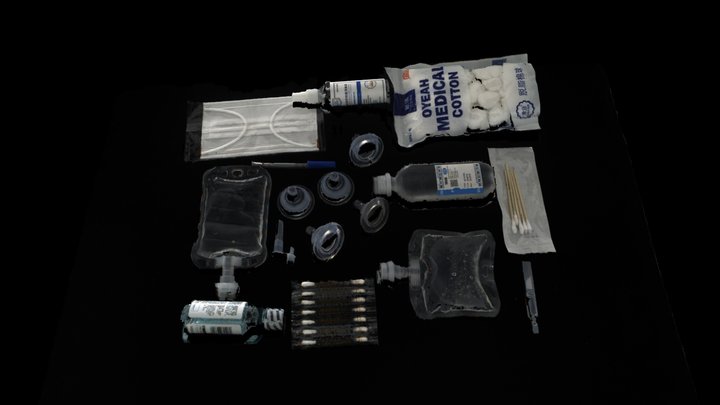 Transparent medical items 3D Model